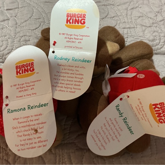 Vintage 80's bundle of 3 Rodney & Friends Burger King Stuffed Animal Collectible - Picture 4 of 5